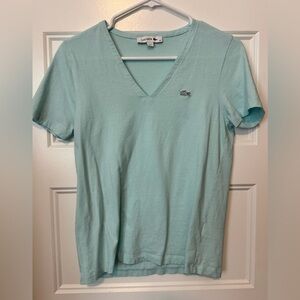 Lacoste Women’s V Neck Tshirt Size 38/Small